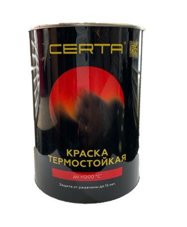 CERTA Эмаль антикоррозионная термостойкая ярко-красная до 400°С ~RAL 3020 (0,8кг) 